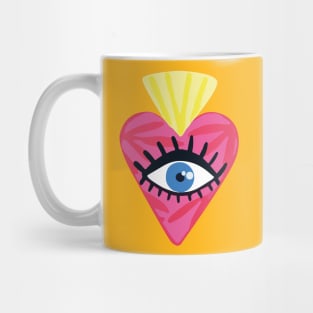 Cute mexican sacred heart milagrito adorable evil eye kawaii heart pattern decoration Mug